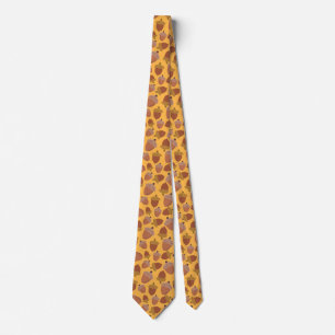 Harvest Gold Fall Autumn Acorns Pattern Tie