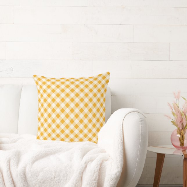 Harvest Gold Gingham Cushion (Couch)