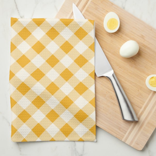 Harvest Gold Gingham Tea Towel (Quarter Fold)