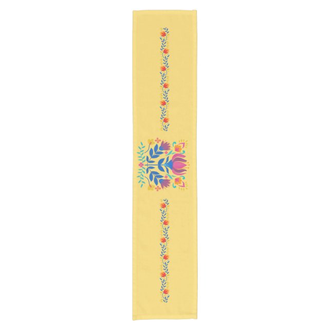 Harvest Gold Mexican Inspired Floral Table Runner (Front)