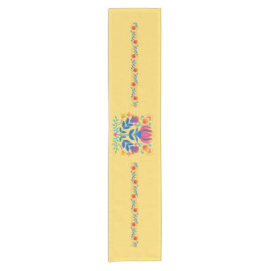 Harvest Gold Mexican Inspired Floral Table Runner