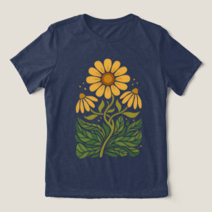 Harvest Gold Retro Botanical Tri‑Blend Women’s T‑S Tri-Blend Shirt
