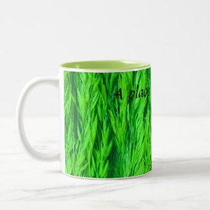 Harvest Green Grass Seed Photo Name Two-Tone Coffee Mug