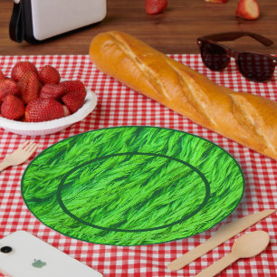 Harvest Green Grass Seed Photo Paper Plate