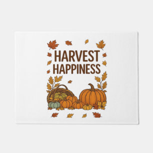 Harvest Happiness – Autumn Pumpkin & Fall Leaves D Doormat