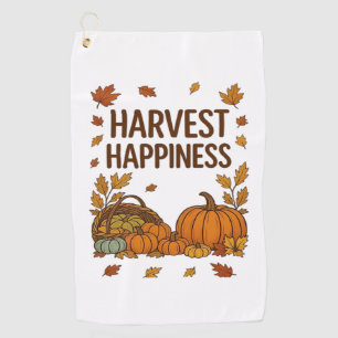 Harvest Happiness – Autumn Pumpkin & Fall Leaves D Golf Towel