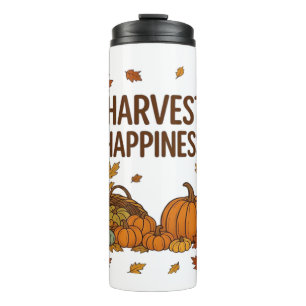 Harvest Happiness – Autumn Pumpkin & Fall Leaves D Thermal Tumbler