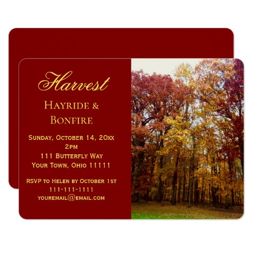 Image of Harvest Hayride and Bonfire Invitation