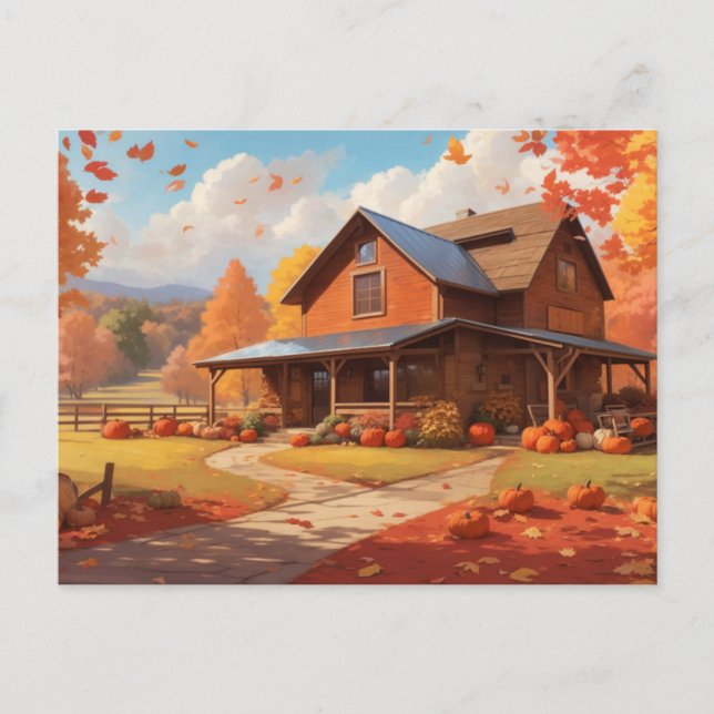 Harvest Home - Thanksgiving Holiday Postcard (Front)