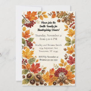 Harvest Home Thanksgiving Invitation