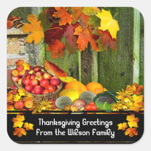 Harvest Home Thanksgiving Square Sticker