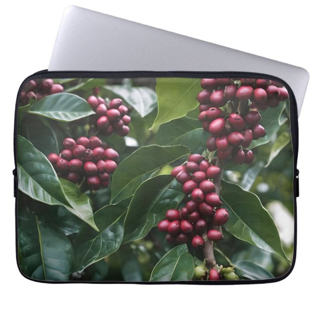 **"Harvest in Bloom: Coffee Beans on the Tree"** Laptop Sleeve (Front)