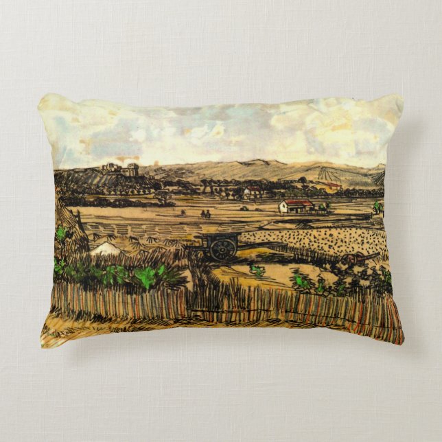 Harvest in Provence Montmajour by Vincent van Gogh Decorative Cushion (Front)