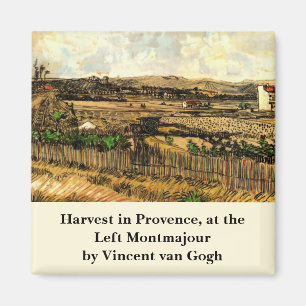 Harvest in Provence Montmajour by Vincent van Gogh Magnet