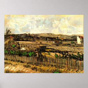 Harvest in Provence Montmajour by Vincent van Gogh Poster