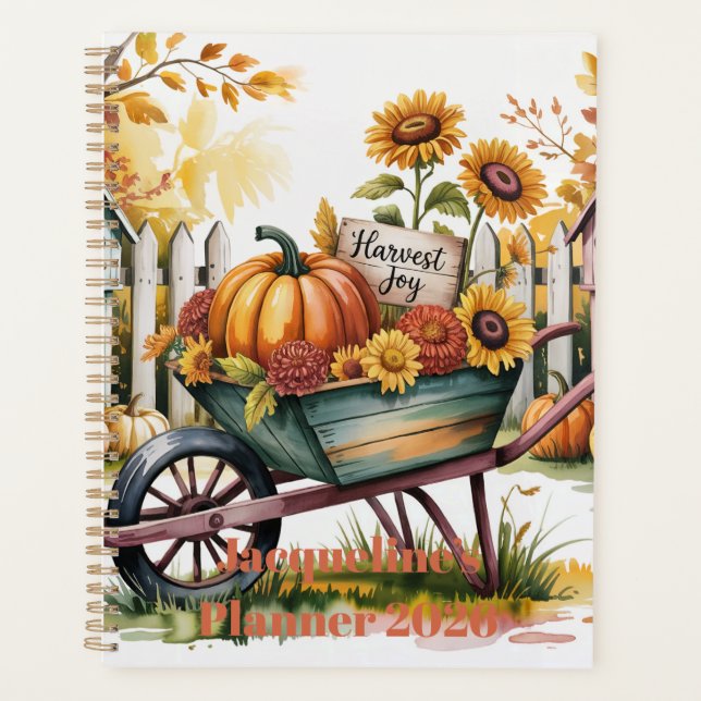 Harvest Joy Autumn Harvest. Whimsical Fall Harvest Planner (Front)