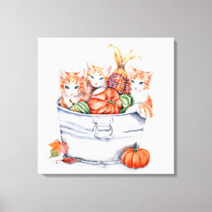 Harvest KIttens Canvas Print