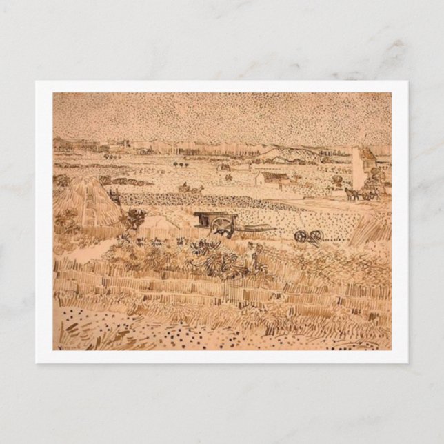 Harvest Landscape, Vincent van Gogh Postcard (Front)