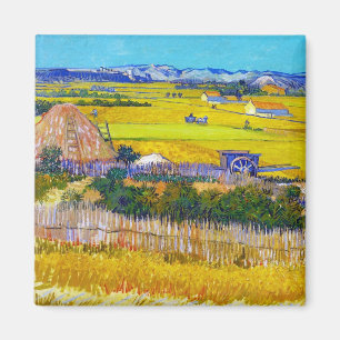 Harvest Landscape with Blue Cart Vincent Van Gogh Magnet