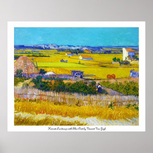Harvest Landscape with Blue Cart Vincent Van Gogh Poster