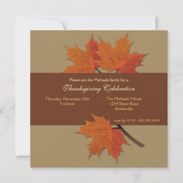 Harvest Leaves Invitation (Front)