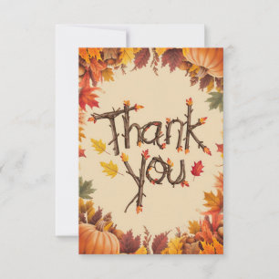 Harvest Maple Autumn Fall Thank You Card