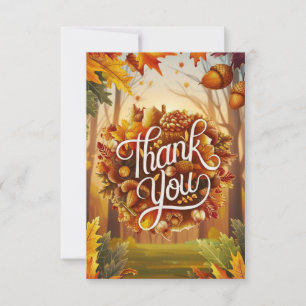 Harvest Maple Autumn Fall Thank You Card