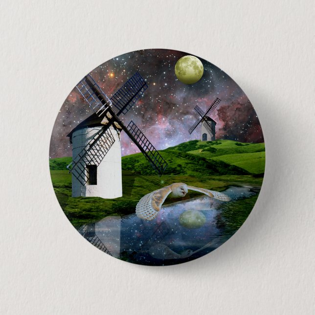 Harvest moon.. 6 cm round badge (Front)