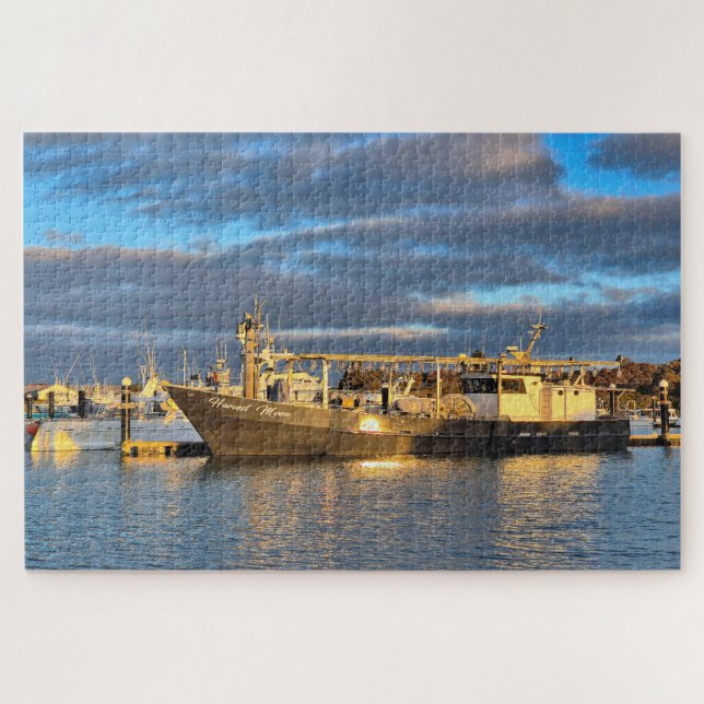 Harvest Moon boat, marina, Robe, South Australia Jigsaw Puzzle (Horizontal)