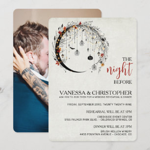 Harvest Moon Night Before Wedding Rehearsal Invitation