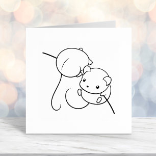 Harvest Mouse, Pair of Mice on a Stalk Self-inking Stamp