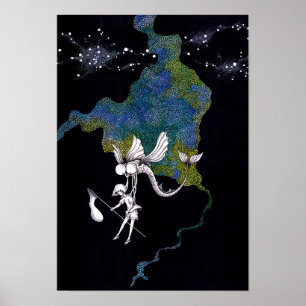 Harvest on a summer night. poster