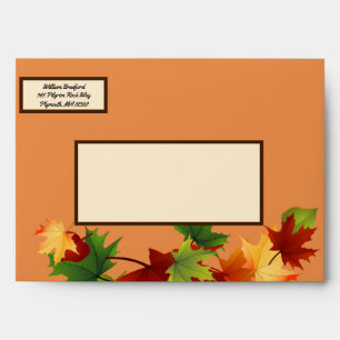 Harvest Party Envelope Return Address Fall Leaves