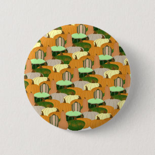 Harvest Pattern Autumn Squash 6 Cm Round Badge