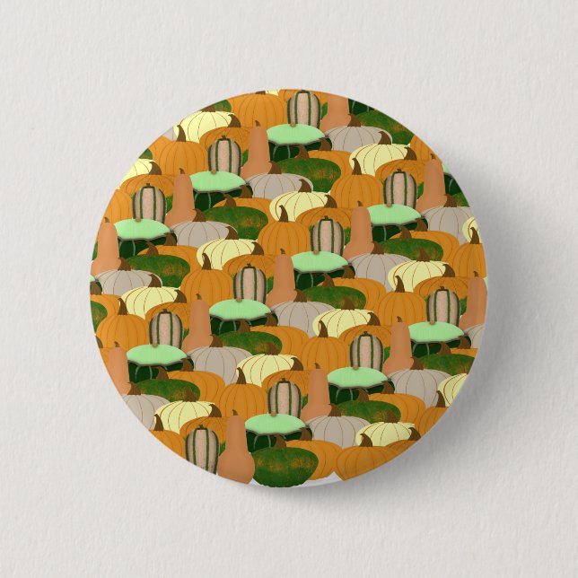 Harvest Pattern Autumn Squash 6 Cm Round Badge (Front)