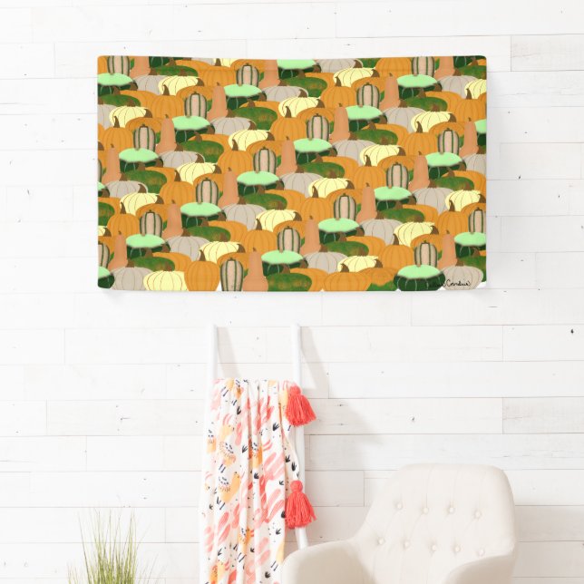 Harvest Pattern Autumn Squash Banner (Insitu)