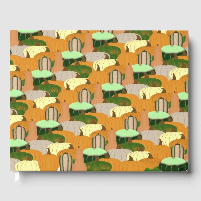 Harvest Pattern Autumn Squash Guest Book (Front)