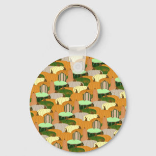 Harvest Pattern Autumn Squash Key Ring