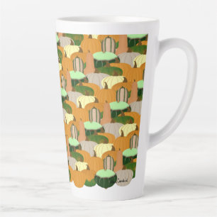 Harvest Pattern Autumn Squash Latte Mug