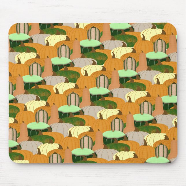 Harvest Pattern Autumn Squash Mouse Mat (Front)