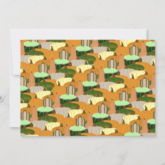 Harvest Pattern Autumn Squash  Thank You Card (Front)