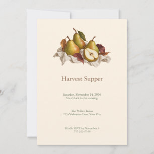 Harvest Pear Autumn Supper Invitation