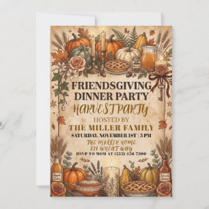 Harvest Pear Friendsgiving Dinner Invitation