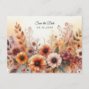 Harvest Petals and Painted Skies Announcement Postcard