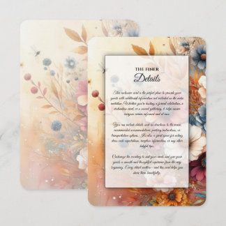 Harvest Petals and Painted Skies Wedding Enclosure Card