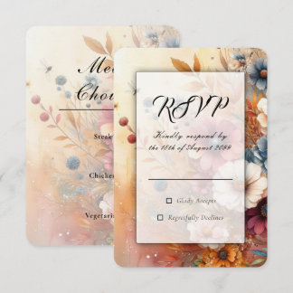 Harvest Petals and Painted Skies Wedding RSVP Card