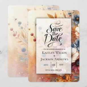 Harvest Petals and Painted Skies Wedding Save The Date