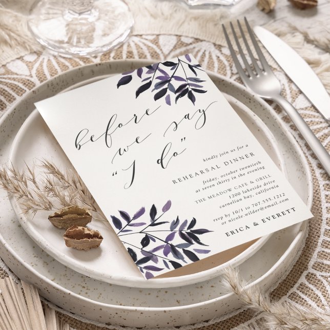 Harvest Plum Rehearsal Dinner Invitation (Creator Uploaded)