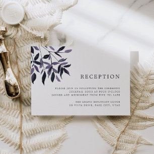 Harvest Plum Watercolor Foliage Reception Card