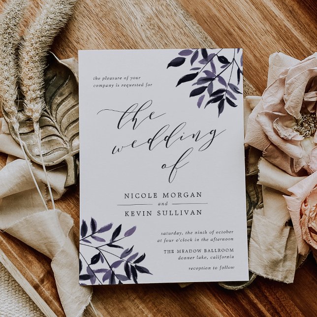 Harvest Plum | Watercolor Wedding Invitation (Creator Uploaded)
